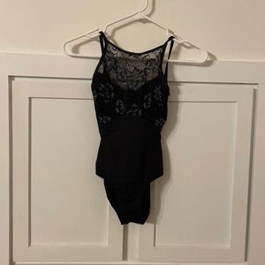 lulli dancewear ballet leotard. black adult xs with cutouts